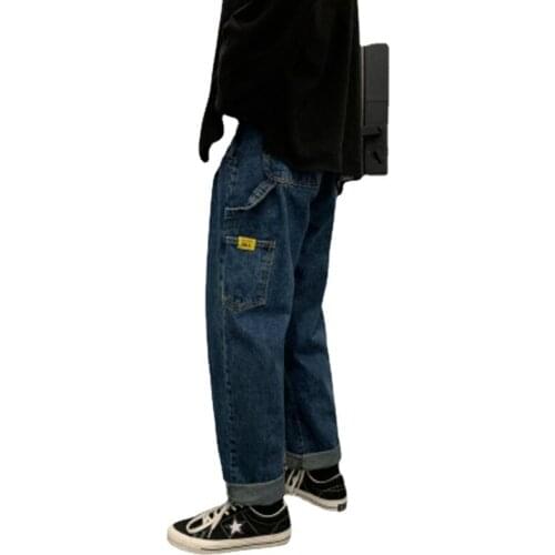 Trousers for Men Jeans 2021 New Jeans Men Korean Loose Youth Tooling Japan Retro All-match Straight Casual Pants Women Jeans