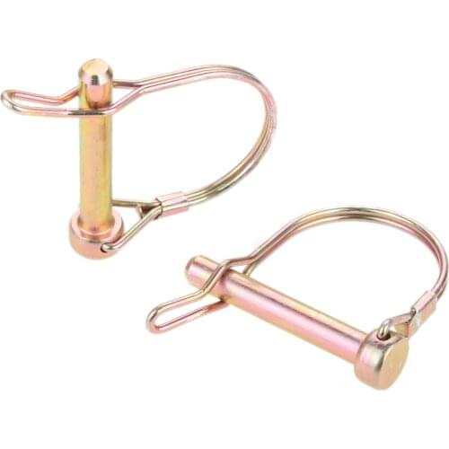 2pcs M8X50mm Steel Coupler Safety Pin Quick Lock Trailer Truck Coupler Safety Pin Bicycle Stroller Boat Hitch Hook Clip Buckle