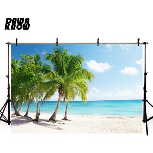 DAWNKNOW Coconut Tree Photography Background Seaside Wedding Photographic Backdrops Photo Studio Children Photocall lv1640
