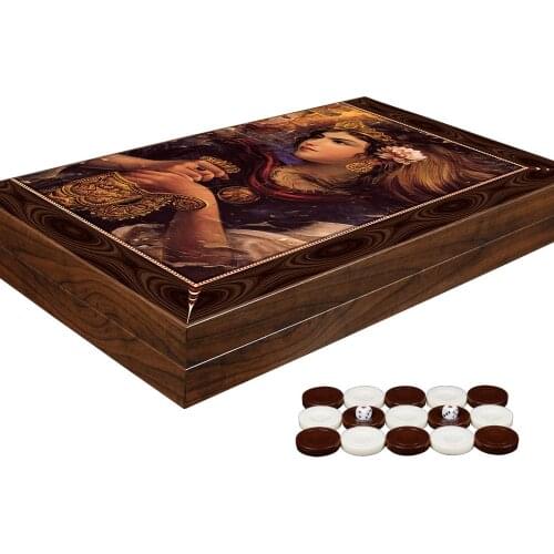 Cassandane Wooden Walnut Big Size Backgammon Game Set XXL