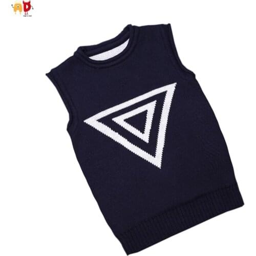 AD Cure Triangle Pattern Baby Sweaters Vest Cotton Boys Girls Sweaters Winter Kids Clothes Toddler Childrens Clothing 12M-3Y