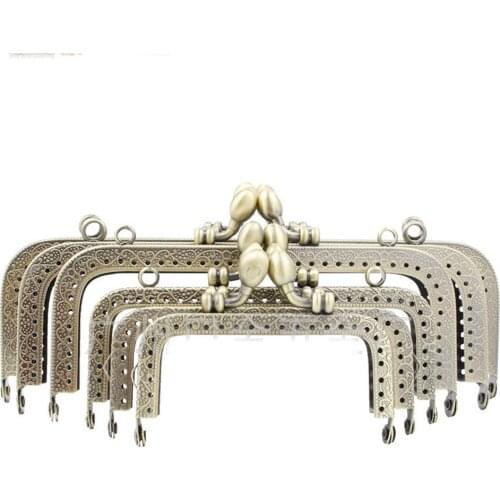 DIY women coin bag making metal clasp straight knurling purse frame kiss buckle metal hardware