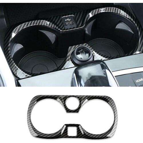 For BMW 3 Series G20 2019-2021 Carbon Fiber Central Console Water Cup Holder Frame Cover Trim Car Interior Decoration Accessorie