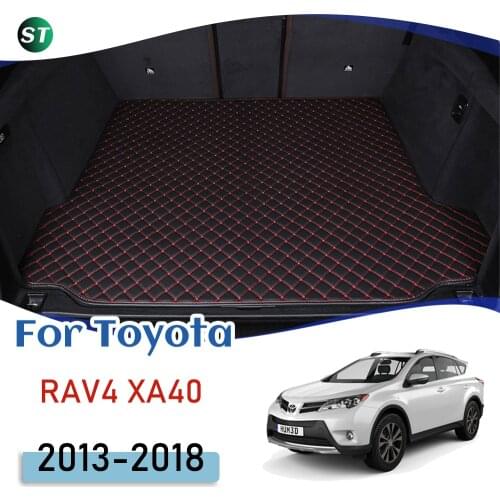 For Toyota RAV4 XA40 2013-2018 Custom Leather Car Trunk Mats Rear Trunk Floor Mat Tray Carpet Cargo Liner floor mat Accessories