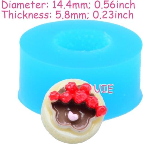 GYL210U 14.4mm Butter Cake Silicone Mold Fondant Cake Decoration Candy Resin Clay Earrings Necklace Craft Soap Candle FOOD SAFE