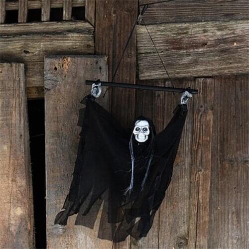 Halloween Hanging Glowing Ghost Small Skeleton Skull Face Flashing Demon Halloween Hanging Drop Horrifying Prank Props