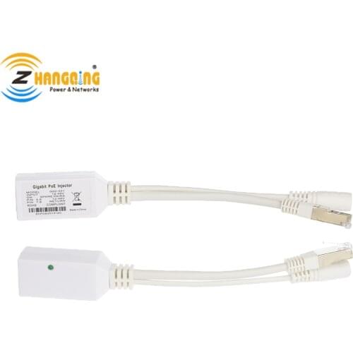 Gigabit PoE Injector 12V-56V input connector cable poe splitter/ poe injector with LED Light for MikroTik Mode B operation