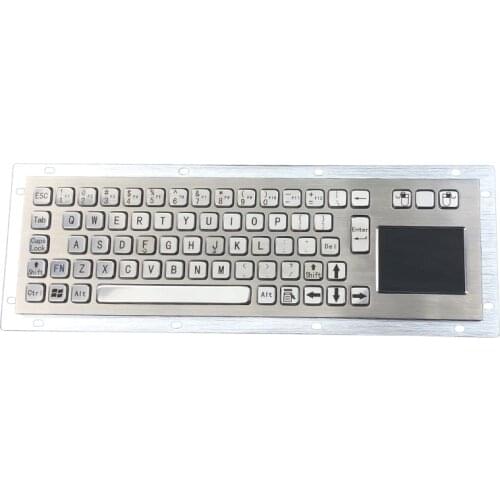 IP65 Stainless Steel USB Kiosk Keyboard With Touchpad Metal Industrial Keypad For Ticket Vending Machine Mini Metallic Keyboard