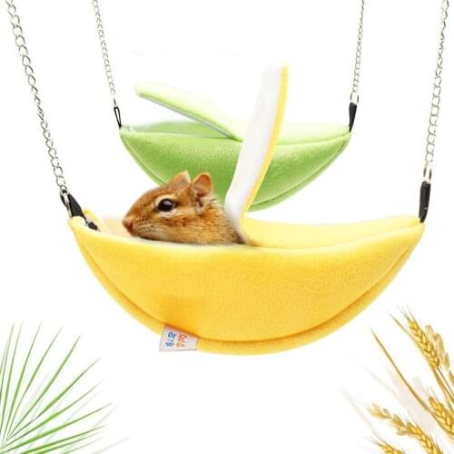 Small Animals Hamster Squirrels Hammock Cute Banana Design Warm Hanging Sleeping Bed Tent For Guinea Pig Pet House Accessories