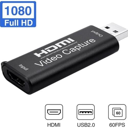 Mini Video Capture Card USB 2.0 HDMI Video Grabber Record Box for PS4 Game DVD Camcorder HD Camera Recording Live Streaming