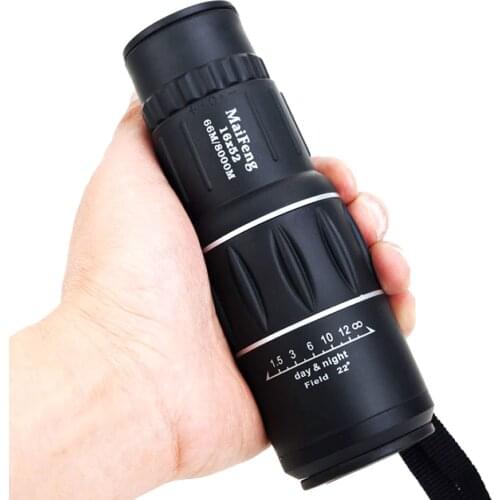 Maifeng Hunting Monocular Binoculars 16x52 Telescope Zoom Field Sports Night Vision Dual Focus Telescopio 16x with Mirror Cover