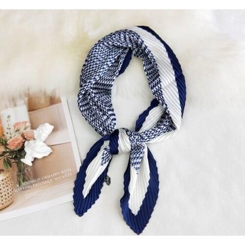 MoriBty 70cm Square Women Silk Scarf Bandanas New Crepe Paisley Handkerchief Wraps Luxury Spring-Autumn Hair Ribbon Headscarf