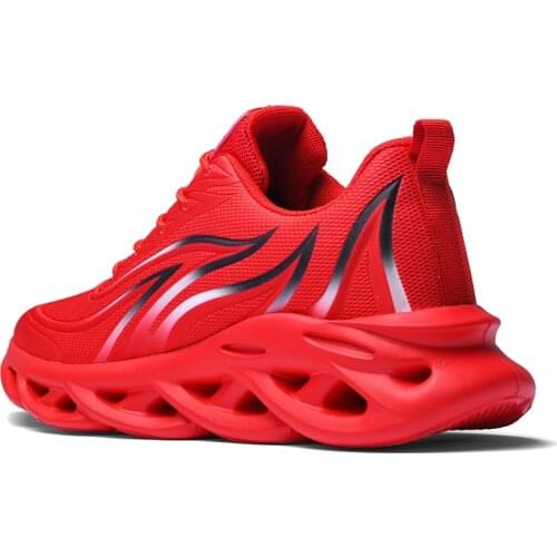 Men Sneakers Flame Series Running Shoes Summer Breathable Hollow Damping Care Knee High-quality Athietic Sneaker 2020 New