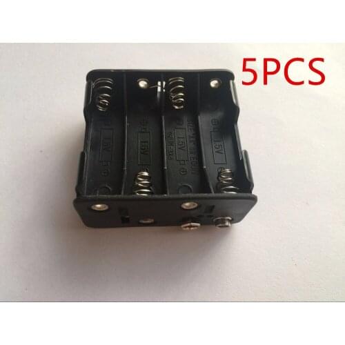 New 5Pcs 8 AA 2A Battery 12V Clip Holder Box Case Storage with Wire Leads Black H0TB