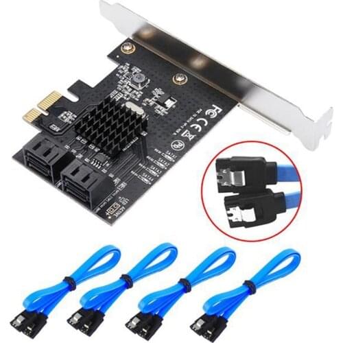 PCI-E to SATA 3.0 Card Adapter PCI-E 1X Cards PCI Express to SATA 3.0 4Ports SATA III 6Gbps Expansion Adapter Boards
