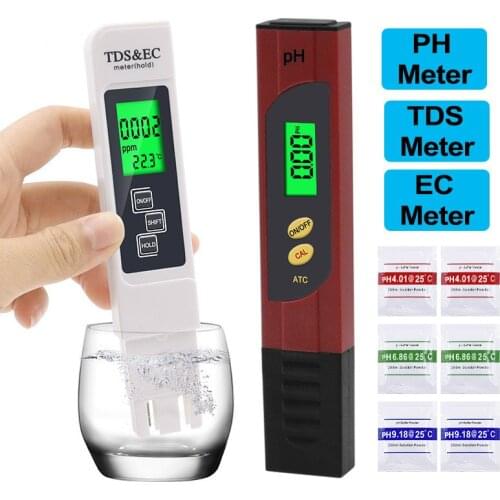 Professional PH Meter TDS Pen EC Conductivity Thermometer 4 IN 1 With LCD High Precision Water Quality Measurement Tools