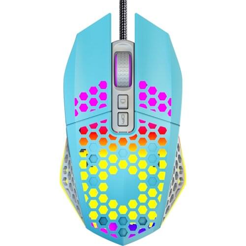 Wired RGB Backlit 8000 DPI Gaming Mouse 7 Programmable Buttons 6 Adjustable DPI Levels Back-to-desktop Button Pink Mouse