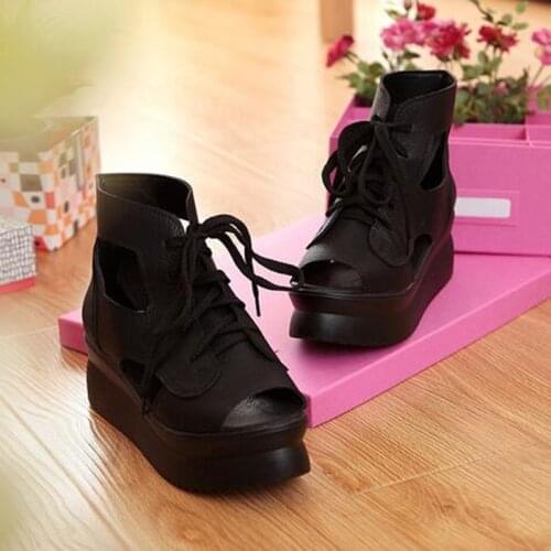 JETT DRAGON In Spring and Summer The New Students Thick Bottom Slope and Leisure Personality Women Cross-tied Sandals 34-39