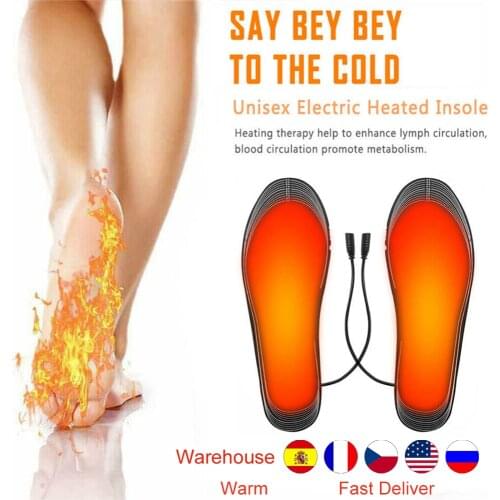 USB Heated Shoe Insoles Electric Foot Warming Pad Feet Warmer Sock Pad Mat Winter Outdoor Sports Heating Insoles Winter Warm