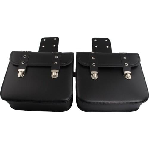 Universal Motorcycle Saddle Bags PU Leather Motorbike Side Tool Pouch Tail Bag Luggage Fit for Harley BMW Bobber Chopper