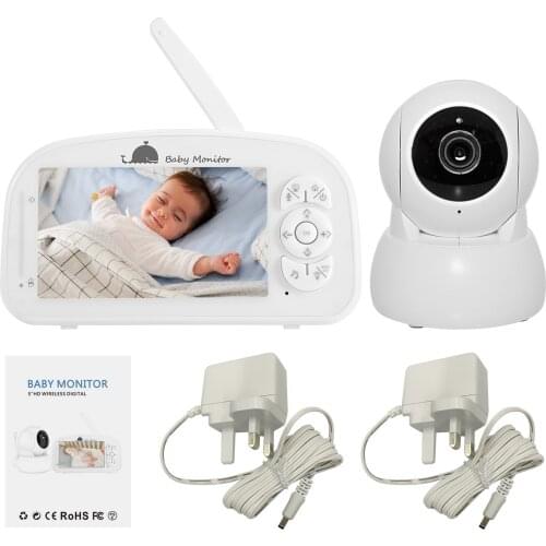 1080P Baby Monitor with Camera 5 Inch Video 2.4G Wireless Two-Way Talk/Lullabies Playing/Room Temperature Detection/Time Setting