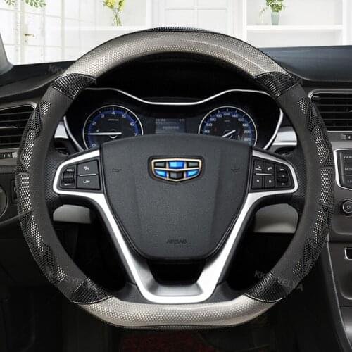 D Type Car Steering Wheel Cover Wrap For Geely Atlas 2016 - 2021 Coolray I 2020 2021 Emgrand 7 2018 - 2021 Emgrand GT 2015- 2021