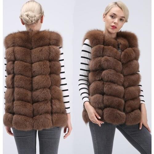 Real Fox Fur Vest Jacket Waistcoat Short sleeveless Vest woman winter warm Natural Fur Vest Real Fur Jacket Fox Fur Coats