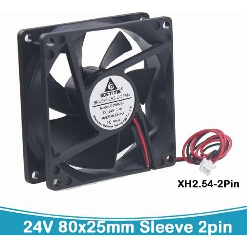 1pcs Gdstime 8cm 80mm x 80mm x 25mm 8025 DC 24Volt 2Pin Computer Brushless Cooling Cooler Fan
