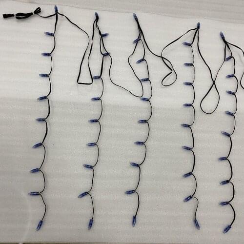 100 pixel stake nodes (from Peace family),DC12V 12mm WS2811,10 pixel node per cluster,10 clusters,3 foot spacing,all black wire