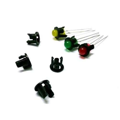 1000Pcs Black Plastic 5mm Through Hole LED Clip Holder Case Socket Spacer