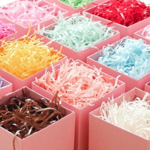 20g Colorful Shredded Crinkle Paper Raffia Candy Boxes DIY Gift Box Filling Material Tissue Party Gift Packaging Filler Decor