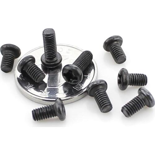 200PCS-M2*4/5/6/8/10/12 Precision Screws Cross Disk Head Screws Black Round Small Screws
