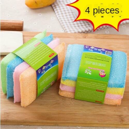 4pcs Microfiber Cloth Rag Scrub Sponge Cleaning Brush King Super Decontamination Household Cloth Cleaning Up