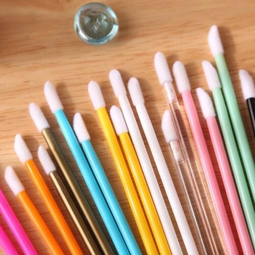 Good Quality Disposable 50 Pcs/Pack Crystal Eyelash Makeup Brush Diamond Handle Mascara Wands Eyelash Extension Tools