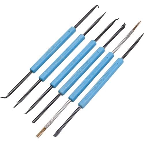 6pcs/set Carbon Steel Desoldering Aid Tool Welding Auxiliary Solder Assist Tool Kit For Precision DIY PCB Assembly Repair Tools