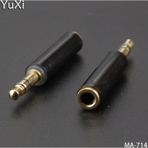YuXi 2PCS/LOT 3.5mm headset adapter 3 section male revolution 4 section female Headset Adapter Metal Earphone Audio Connector