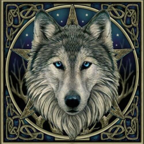 5D Diamond Pattern Rhinestone Needlework Diy Full Square/Round Diamond Painting Cross Stitch "Animal Wolf" Diamond Embroidery