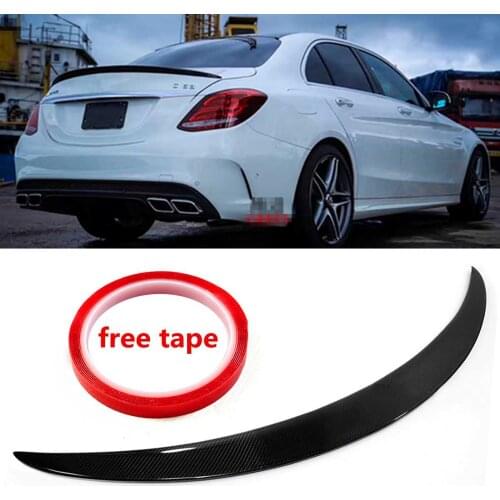 Autoleader Car Real Carbon Fiber Boot Spoiler Wing Trunk Spoiler Wing for Mercedes for Benz W205 C300 C400 4MATIC 2015-2017