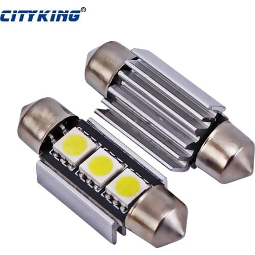 FreeShipping 100pcs/lot Festoon 3SMD 5050 LED 36mm 39mm 41mm led Dome light Festoon C5W CANBUS Error Free 5050 smd Light Bulb