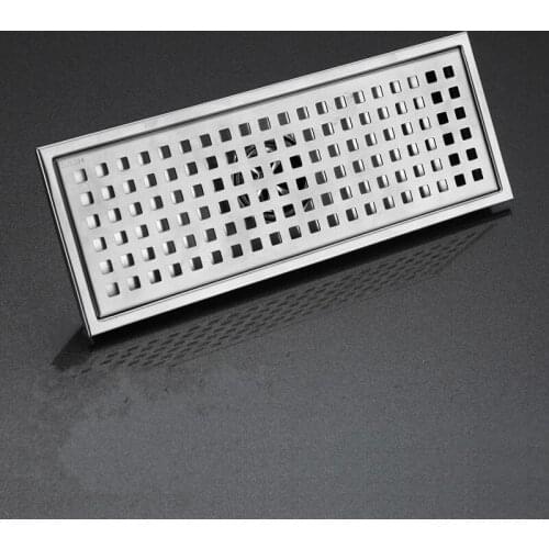 FREE SHIPPING stainless steel 300 x 110mm square anti-odor floor drain bathroom shower drain--6545