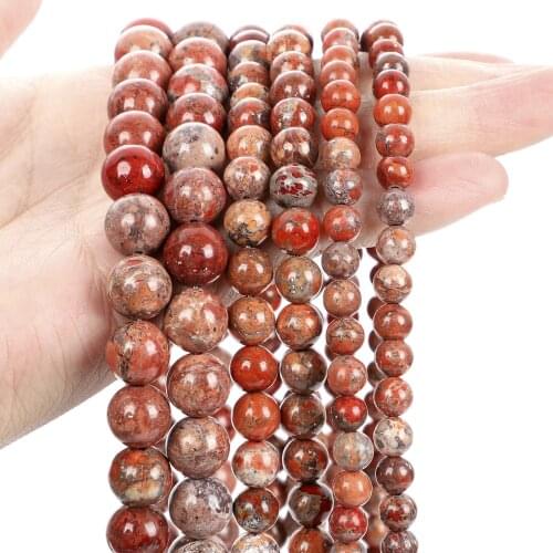 Red Emperor Pine Natural Stone Beads Round Loose Spacer Beads For Jewelry Making Needlework DIY Bracelets Accessories 6/8/10MM