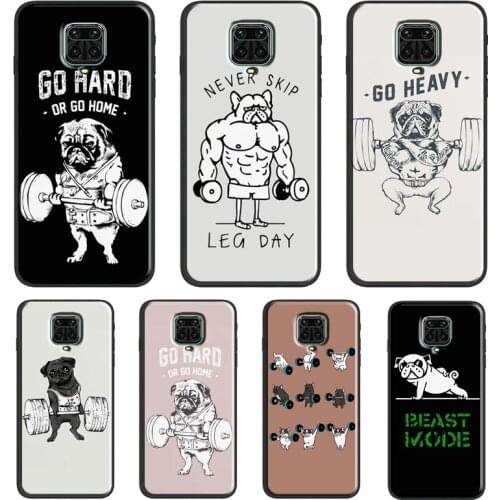Funny Pug Lift Gym For Xiaomi Redmi Note 7 8 Pro 8T 9S Note 9 10 Pro Cover For Redmi 9T 9 9A 9C 7A 8A Case