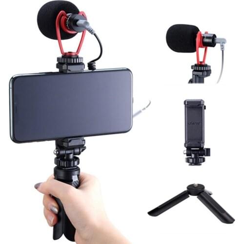 Electret Condenser Microphone Smartphone Video Kit VLog Shooting Filmmaking Recording Mini Tripod Microphone 100Hz-20kHz