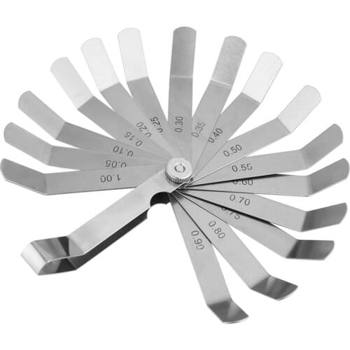 0.05-1.00mm Measuring Range Stainless Steel Curved Feeler Gauge Ruler Welding Inspection Tool Feeler Measuring Tool