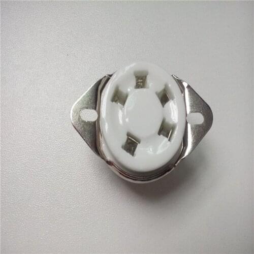 5pcs ceramic tube socket 5 pin tube socket GZC5-21 silver foot for 807 FU-7 24 37 46 27 FD-422 tube amplifier