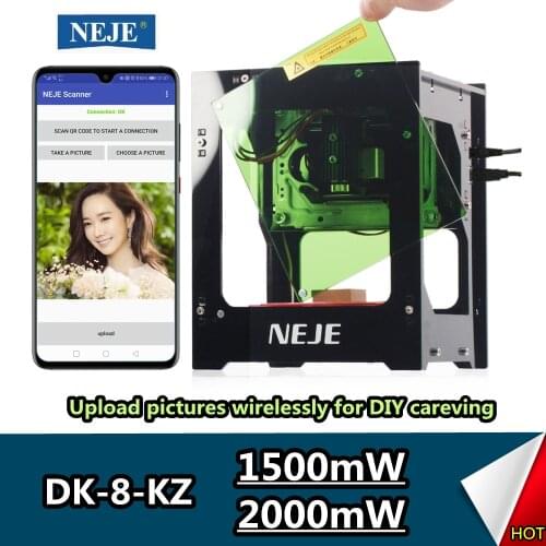 NEJE DK-8-KZ 1500mW/2000mW Laser Engraver Cutting Machine 405nm Ai Mini Desktop High Speed Wood LOGO Laser Printer Router