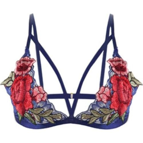 Womens Underwear Set Sexy Embroidered Bra set Push up Bralette Floral Lingerie Set Sexy Transparent Underwear
