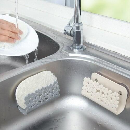 Kitchen Bathroom Drying Rack Toilet Sink Suction Sponges Holder Rack Suction Cup Dish Cloths Holder Scrubbers Soap Storag