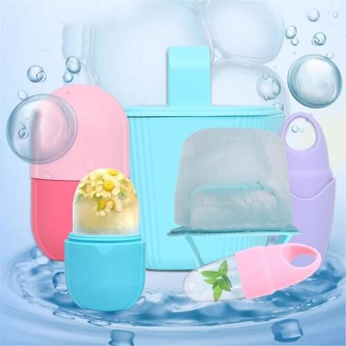 Ice Tray Massager Reusable Icing Cooling Tool For Massage Skin Care Beauty Lifting Contouring Tool Silicone Face Roller Massager