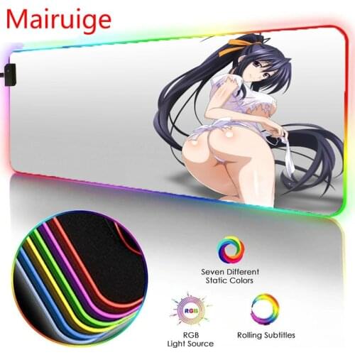 Mairuige Animation Mouse Pad RGB Sexy Girl Butt LED Luminous Color Lighting Computer Desk Wireless Charging Mouse Pad Desks